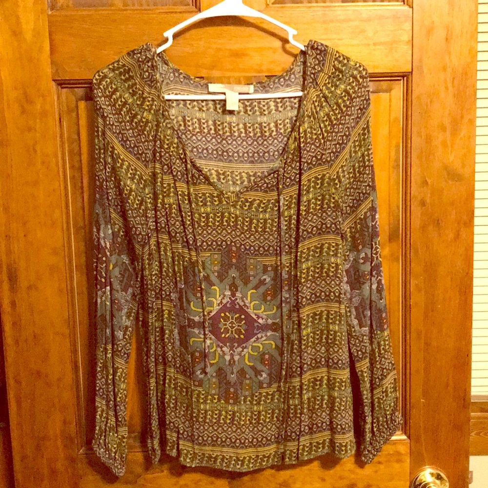 Pattern long sleeve shirt